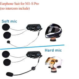 Fodsports M1-S Pro Motorcycle Earphone Helmet Bluetooth 5.0 Intercom Headset with Clip Microphone for Accessories Earpiece