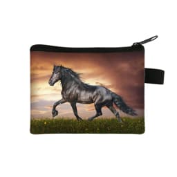 Galloping Horse 3D Printing Coin Purse Ladies Shopping Portable Silver Coin Bag Travel Mini Credit Card ID Card Bag Gift