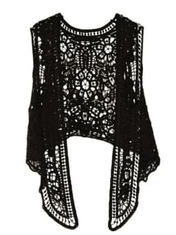 Asymmetric Open Stitch Cardigan Summer Beach Boho Hippie People Style Crochet Knit Embroidery Blouse sleeveless Vest 2022