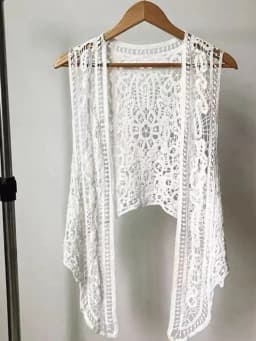 Asymmetric Open Stitch Cardigan Summer Beach Boho Hippie People Style Crochet Knit Embroidery Blouse sleeveless Vest 2022