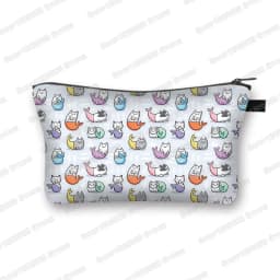 Kawaii Cartoon Cat Dog Cosmetic Case Cute Kitten Puppy Makeup Bags Women Toiletries Bags Clutch Lipstick Pouch Girl Cosmetic Bag