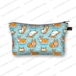 Kawaii Cartoon Cat Dog Cosmetic Case Cute Kitten Puppy Makeup Bags Women Toiletries Bags Clutch Lipstick Pouch Girl Cosmetic Bag