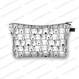 Kawaii Cartoon Cat Dog Cosmetic Case Cute Kitten Puppy Makeup Bags Women Toiletries Bags Clutch Lipstick Pouch Girl Cosmetic Bag