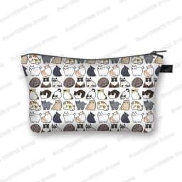 Kawaii Cartoon Cat Dog Cosmetic Case Cute Kitten Puppy Makeup Bags Women Toiletries Bags Clutch Lipstick Pouch Girl Cosmetic Bag