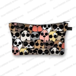 Kawaii Cartoon Cat Dog Cosmetic Case Cute Kitten Puppy Makeup Bags Women Toiletries Bags Clutch Lipstick Pouch Girl Cosmetic Bag