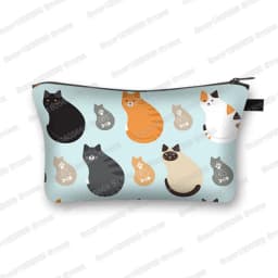 Kawaii Cartoon Cat Dog Cosmetic Case Cute Kitten Puppy Makeup Bags Women Toiletries Bags Clutch Lipstick Pouch Girl Cosmetic Bag