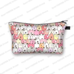 Kawaii Cartoon Cat Dog Cosmetic Case Cute Kitten Puppy Makeup Bags Women Toiletries Bags Clutch Lipstick Pouch Girl Cosmetic Bag