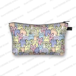 Kawaii Cartoon Cat Dog Cosmetic Case Cute Kitten Puppy Makeup Bags Women Toiletries Bags Clutch Lipstick Pouch Girl Cosmetic Bag