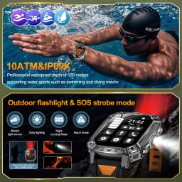 2026 New 1400mAh Battery Smart Watch GPS path Bluetooth Call 10ATM Waterproof Swim Sport Run Hiking Outdoors Military Smartwatch