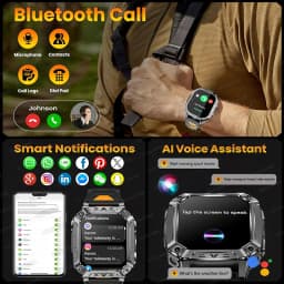 2026 New 1400mAh Battery Smart Watch GPS path Bluetooth Call 10ATM Waterproof Swim Sport Run Hiking Outdoors Military Smartwatch