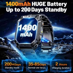 2026 New 1400mAh Battery Smart Watch GPS path Bluetooth Call 10ATM Waterproof Swim Sport Run Hiking Outdoors Military Smartwatch