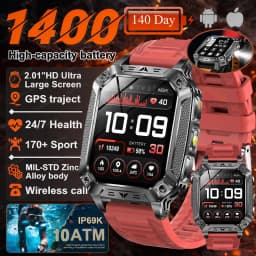 2026 New 1400mAh Battery Smart Watch GPS path Bluetooth Call 10ATM Waterproof Swim Sport Run Hiking Outdoors Military Smartwatch