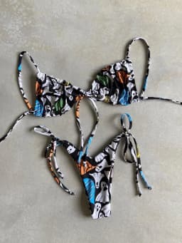 RUOTONGSEPT Low Waist Bikinis 2023 Triangle Swimwear Female Swimsuit Women Print Bikini set two-Piece Suit Push Up Bathing Suit