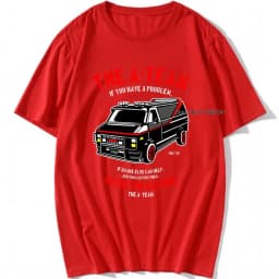 THE New A-TEAM T-SHIRT Mens Van Funny 80's TV Program Show Cotton Mr-T Unisex Oversized 100% Cotton Top