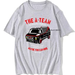 THE New A-TEAM T-SHIRT Mens Van Funny 80's TV Program Show Cotton Mr-T Unisex Oversized 100% Cotton Top