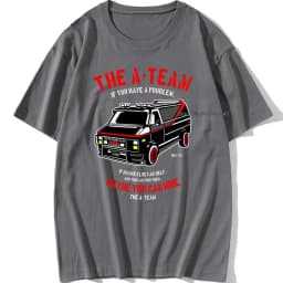 THE New A-TEAM T-SHIRT Mens Van Funny 80's TV Program Show Cotton Mr-T Unisex Oversized 100% Cotton Top