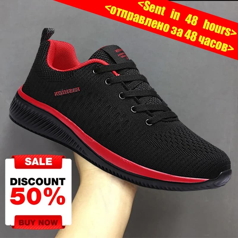 Sport Shoes Men Lightweight Running Sneakers Walking Casual Breathable Shoes Non-slip Comfortable lack Big Size 38-48 Hombre