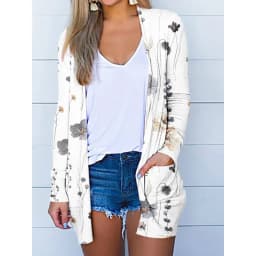 New Women Fashion Solid Long Sleeve Solid Casual Autumn Winter Medium Long Pocket Cardigan S-5Xl Multicolor Large