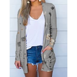 New Women Fashion Solid Long Sleeve Solid Casual Autumn Winter Medium Long Pocket Cardigan S-5Xl Multicolor Large