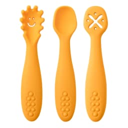 3PCS Silicone Spoon Fork For Baby Utensils Set Feeding Food Toddler Learn To Eat Training Soft Fork Cutlery Children's Tableware