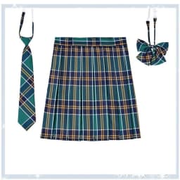 Women Plaid Pleat Skirt With Necktie Bowtie XS- 5XL Harajuku Preppy Mini Japanese School Uniforms Girls Summer Jupe Kawaii Skirt
