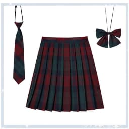 Women Plaid Pleat Skirt With Necktie Bowtie XS- 5XL Harajuku Preppy Mini Japanese School Uniforms Girls Summer Jupe Kawaii Skirt