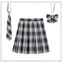 Women Plaid Pleat Skirt With Necktie Bowtie XS- 5XL Harajuku Preppy Mini Japanese School Uniforms Girls Summer Jupe Kawaii Skirt