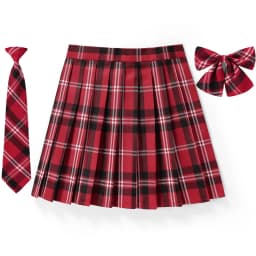 Women Plaid Pleat Skirt With Necktie Bowtie XS- 5XL Harajuku Preppy Mini Japanese School Uniforms Girls Summer Jupe Kawaii Skirt