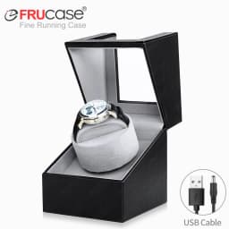 [2 Rotation Modes] FRUCASE PU Watch Winder for Automatic Watches Watch Box 1-0 / 2-0