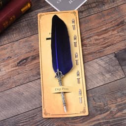 1 Set English Calligraphy Feather Dip Pen Writing Stationery Set Gift Box with 5 Nib Wedding Gift Quill Pen Fountain Pen