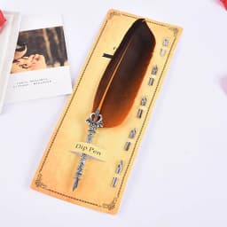 1 Set English Calligraphy Feather Dip Pen Writing Stationery Set Gift Box with 5 Nib Wedding Gift Quill Pen Fountain Pen