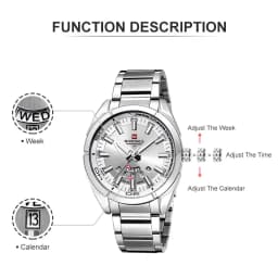 NAVIFORCE Classic Casual Watch for Men Stainless teel Sport Waterproof Male Watches Quartz Date Display Clock Relogio Masculino