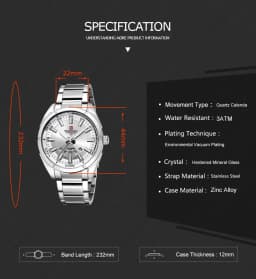 NAVIFORCE Classic Casual Watch for Men Stainless teel Sport Waterproof Male Watches Quartz Date Display Clock Relogio Masculino