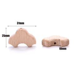 10Pcs Animal Pentagram Wooden Beads Food Grade Beech Wood Teething Teether Beads DIY Baby Pacifier Chain Pendant Accessories