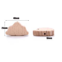 10Pcs Animal Pentagram Wooden Beads Food Grade Beech Wood Teething Teether Beads DIY Baby Pacifier Chain Pendant Accessories