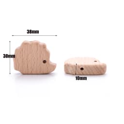 10Pcs Animal Pentagram Wooden Beads Food Grade Beech Wood Teething Teether Beads DIY Baby Pacifier Chain Pendant Accessories