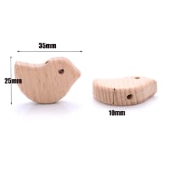 10Pcs Animal Pentagram Wooden Beads Food Grade Beech Wood Teething Teether Beads DIY Baby Pacifier Chain Pendant Accessories