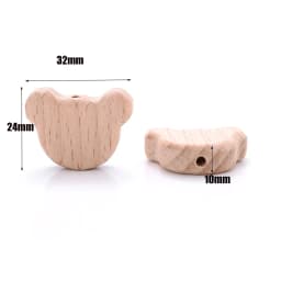 10Pcs Animal Pentagram Wooden Beads Food Grade Beech Wood Teething Teether Beads DIY Baby Pacifier Chain Pendant Accessories