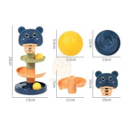 Baby Toys Rolling Ball Pile Tower Finger Skill Training Rotating Stacking Track Early Educational Toy For Infant 13 24 Months