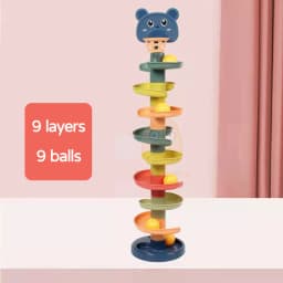 Baby Toys Rolling Ball Pile Tower Finger Skill Training Rotating Stacking Track Early Educational Toy For Infant 13 24 Months