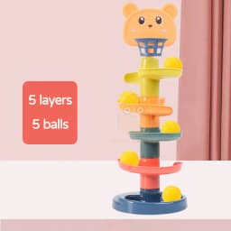 Baby Toys Rolling Ball Pile Tower Finger Skill Training Rotating Stacking Track Early Educational Toy For Infant 13 24 Months