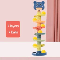 Baby Toys Rolling Ball Pile Tower Finger Skill Training Rotating Stacking Track Early Educational Toy For Infant 13 24 Months