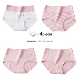 4Pcs Plus Size M-5XL Panties Women Cotton High Waist Slimming Underwear Seamless Girls Briefs Sexy Female Breathable Lingerie