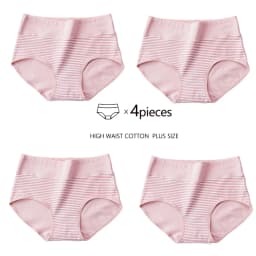 4Pcs Plus Size M-5XL Panties Women Cotton High Waist Slimming Underwear Seamless Girls Briefs Sexy Female Breathable Lingerie