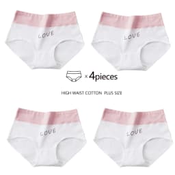 4Pcs Plus Size M-5XL Panties Women Cotton High Waist Slimming Underwear Seamless Girls Briefs Sexy Female Breathable Lingerie