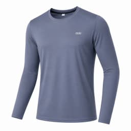 Men's Ice Silk Long Sleeve T-Shirt Quick Dry Breathable Lightweight Cooling Gym Running Fitness Outdoor Casual Sports Top