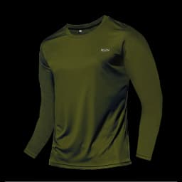 Men's Ice Silk Long Sleeve T-Shirt Quick Dry Breathable Lightweight Cooling Gym Running Fitness Outdoor Casual Sports Top
