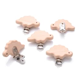5Pcs Wooden Pacifier Clip Beech Wooden Animal Natural Dummy Clip DIY Baby Pacifier Chain Teether Toys Accessories BPA Free