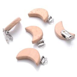 5Pcs Wooden Pacifier Clip Beech Wooden Animal Natural Dummy Clip DIY Baby Pacifier Chain Teether Toys Accessories BPA Free