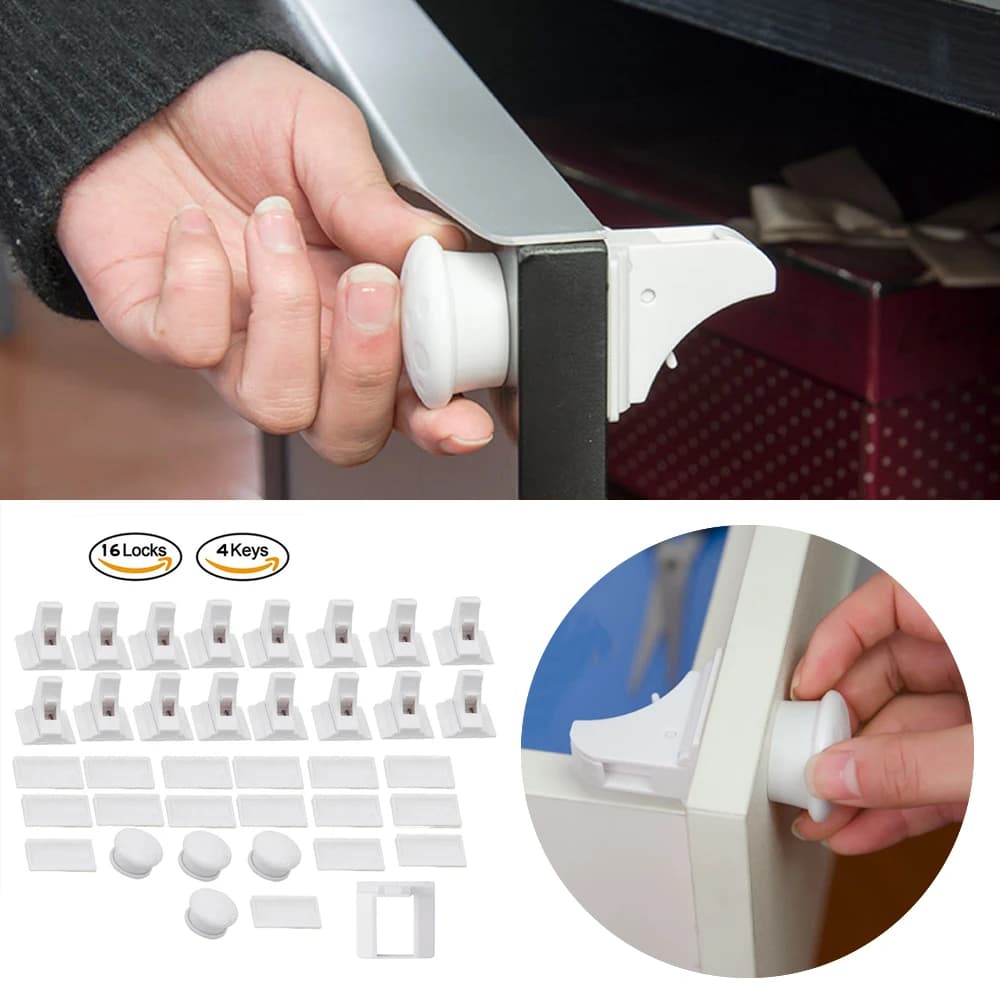 Baby Safety Lock Invisible Lock Kids Security Drawer Latch Cabinet Door Magnetic Child Safety Lock Limiter  Children Protection